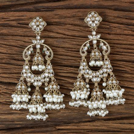 Indo Western Peacock Earring With Mehndi Plating