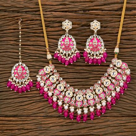 Indo Western Beads Necklace With Gold Plating