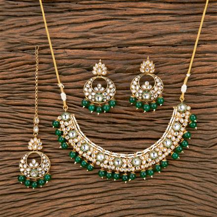 Indo Western Beads Necklace With Gold Plating