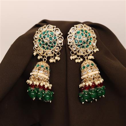 Indo Western Beads Earring With Gold Plating