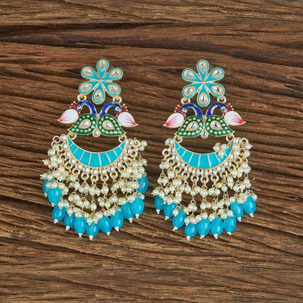 Indo Western Peacock Earring With Gold Plating