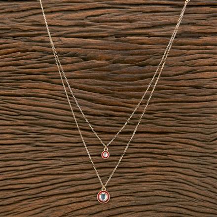 Indo Western Meenakari Chain Pendant With Gold Plating