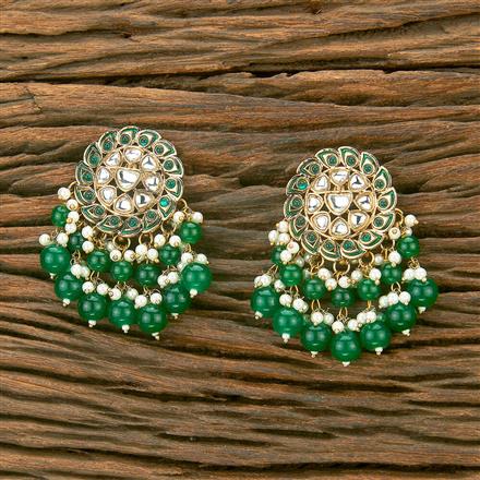 Indo Western Beads Earring With Mehndi Plating