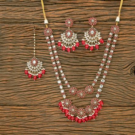 Indo Western Long Necklace With Mehndi Plating
