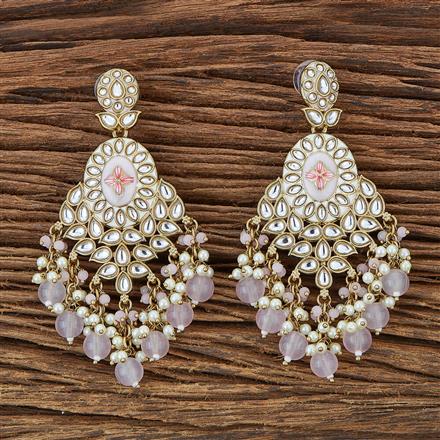 Indo Western Beads Earring With Mehndi Plating