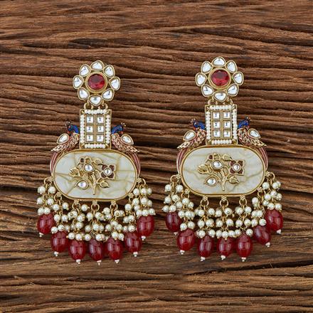 Indo Western Peacock Earring With Mehndi Plating