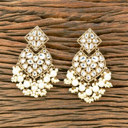 Indo Western Beads Earring With Mehndi Plating