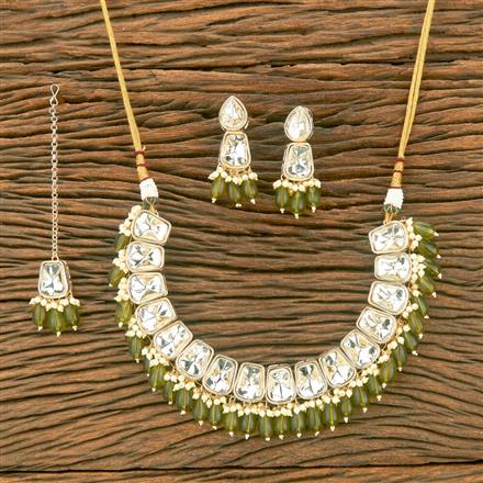 Indo Western Beads Necklace With Gold Plating
