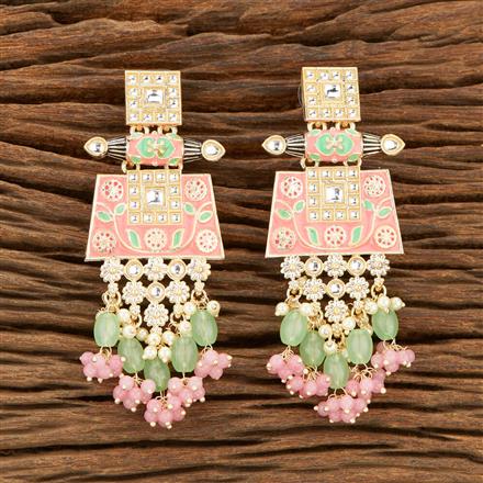 Indo Western Meenakari Earring With Gold Plating