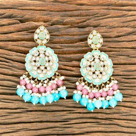 Indo Western Beads Earring With Mehndi Plating