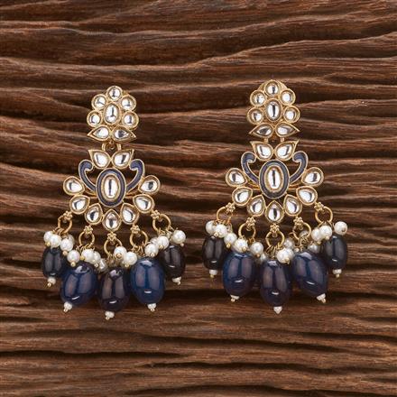 Indo Western Meenakari Earring With Mehndi Plating