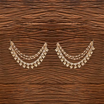 Indo Western Pearl Ear Chain With Gold Plating