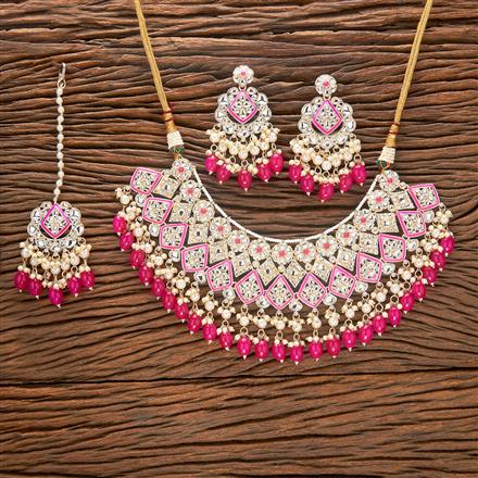 Indo Western Meenakari Necklace With Gold Plating