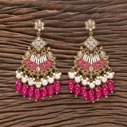 Indo Western Beads Earring With Mehndi Plating