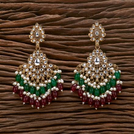 Indo Western Meenakari Earring With Mehndi Plating