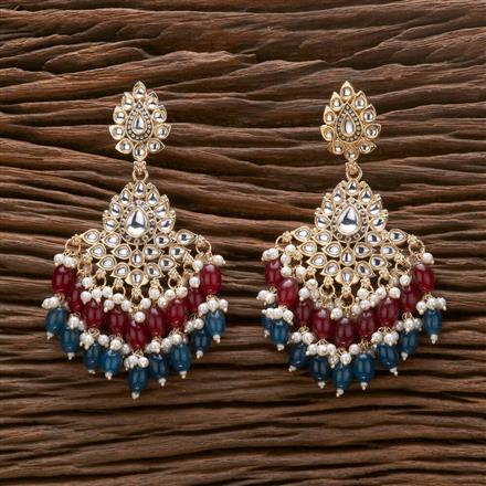 Indo Western Meenakari Earring With Gold Plating