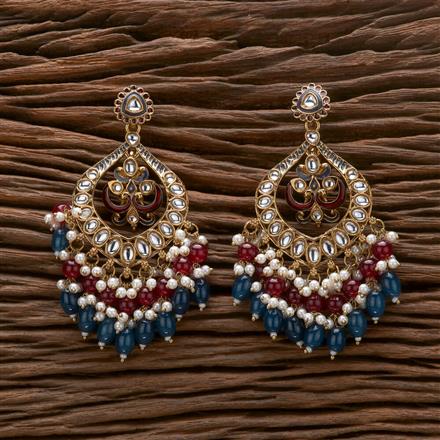 Indo Western Peacock Earring With Mehndi Plating