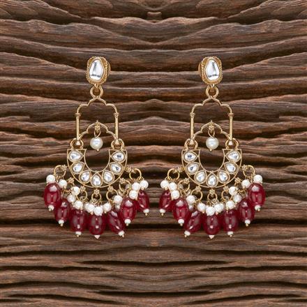 Indo Western Beads Earring With Mehndi Plating