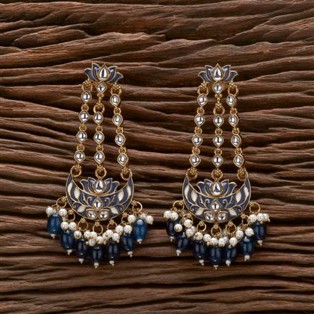 Indo Western Meenakari Earring With Mehndi Plating