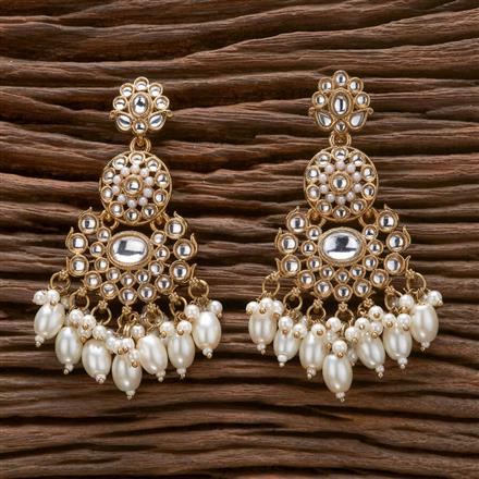 Indo Western Beads Earring With Mehndi Plating