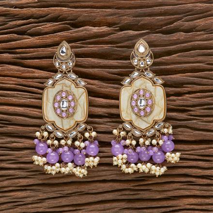 Indo Western Beads Earring With Mehndi Plating