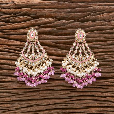 Indo Western Meenakari Earring With Gold Plating