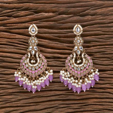 Indo Western Beads Earring With Mehndi Plating