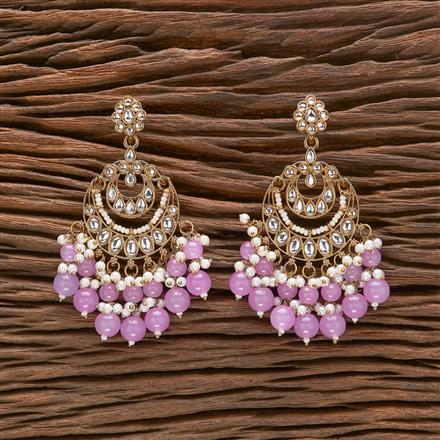 Indo Western Beads Earring With Mehndi Plating