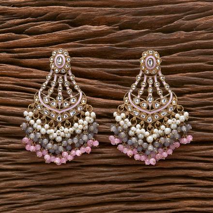 Indo Western Meenakari Earring With Mehndi Plating