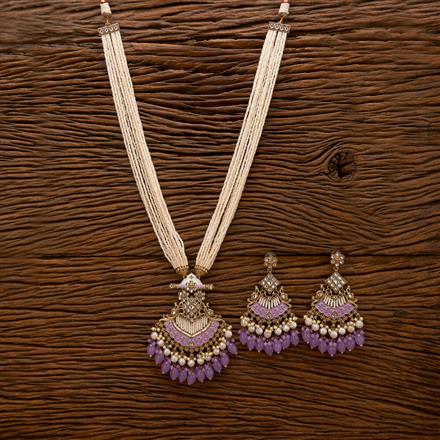 Indo Western Long Necklace With Mehndi Plating