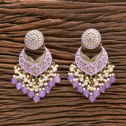 Indo Western Meenakari Earring With Mehndi Plating