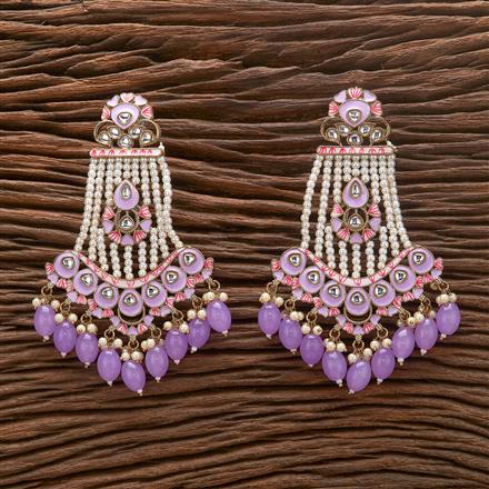 Indo Western Meenakari Earring With Mehndi Plating