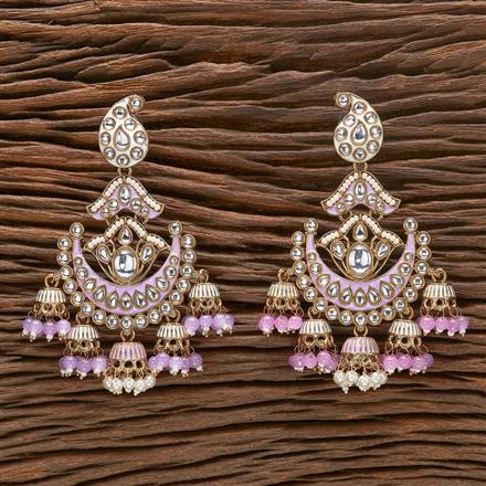 Indo Western Meenakari Jhumki With Mehndi Plating