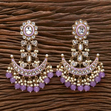 Indo Western Chand Earring With Mehndi Plating