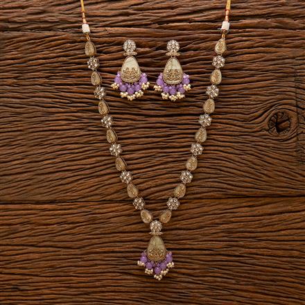 Indo Western Long Necklace With Mehndi Plating