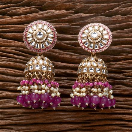 Indo Western Meenakari Jhumki With Mehndi Plating