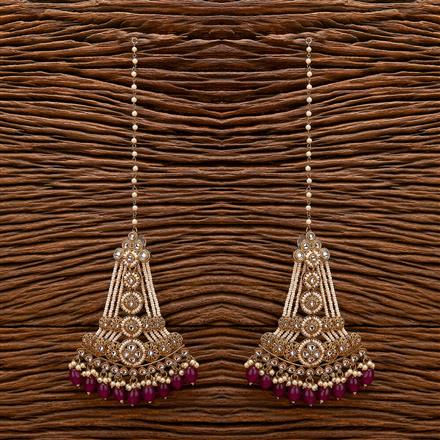 Indo Western Beads Earring With Mehndi Plating