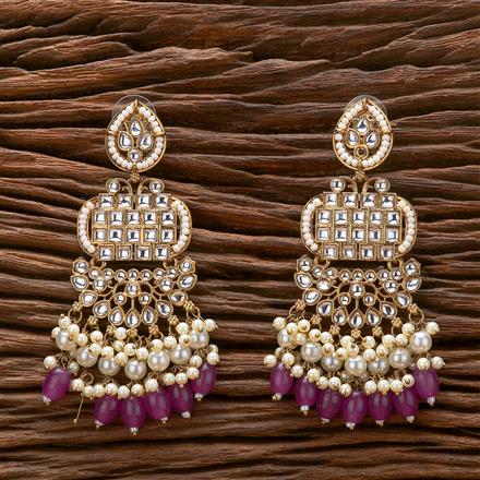 Indo Western Beads Earring With Mehndi Plating