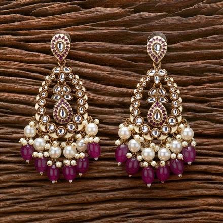 Indo Western Meenakari Earring With Mehndi Plating