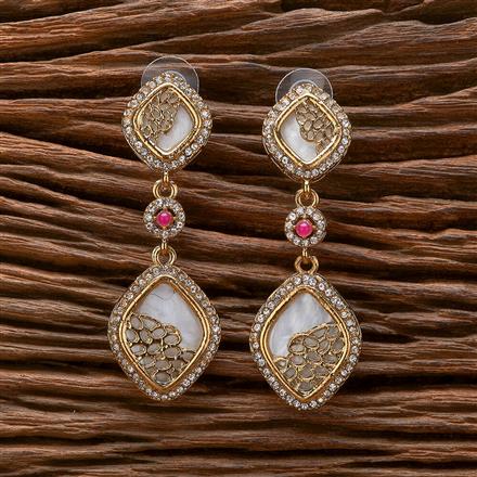 Indo Western Beads Earring With Mehndi Plating
