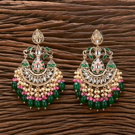 Indo Western Meenakari Earring With Gold Plating