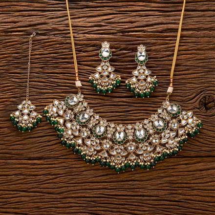 Indo Western Beads Necklace With Gold Plating