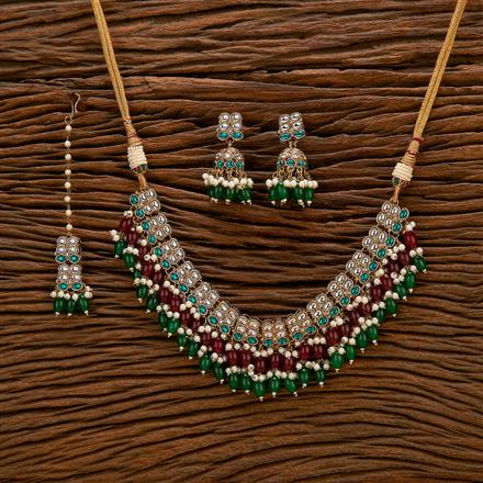 Indo Western Classic Necklace With Mehndi Plating