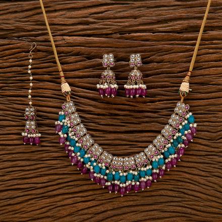 Indo Western Classic Necklace With Mehndi Plating