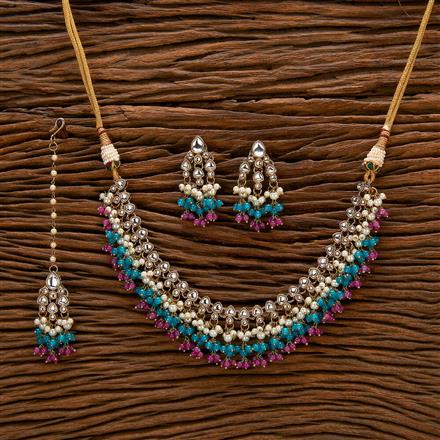 Indo Western Delicate Necklace With Mehndi Plating