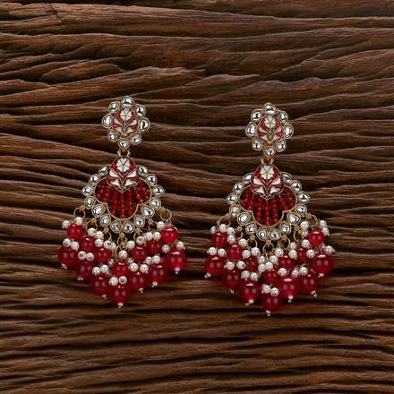 Indo Western Meenakari Earring With Mehndi Plating