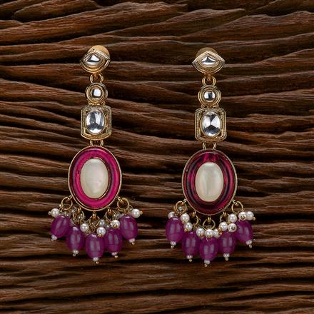 Indo Western Beads Earring With Mehndi Plating