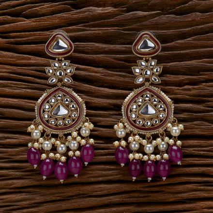 Indo Western Beads Earring With Mehndi Plating