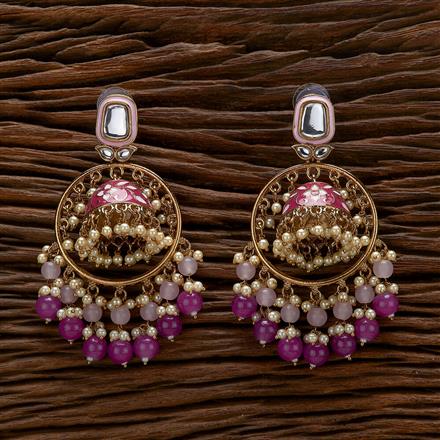 Indo Western Jhumki With Mehndi Plating