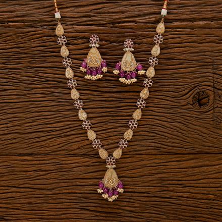 Indo Western Long Necklace With Gold Plating